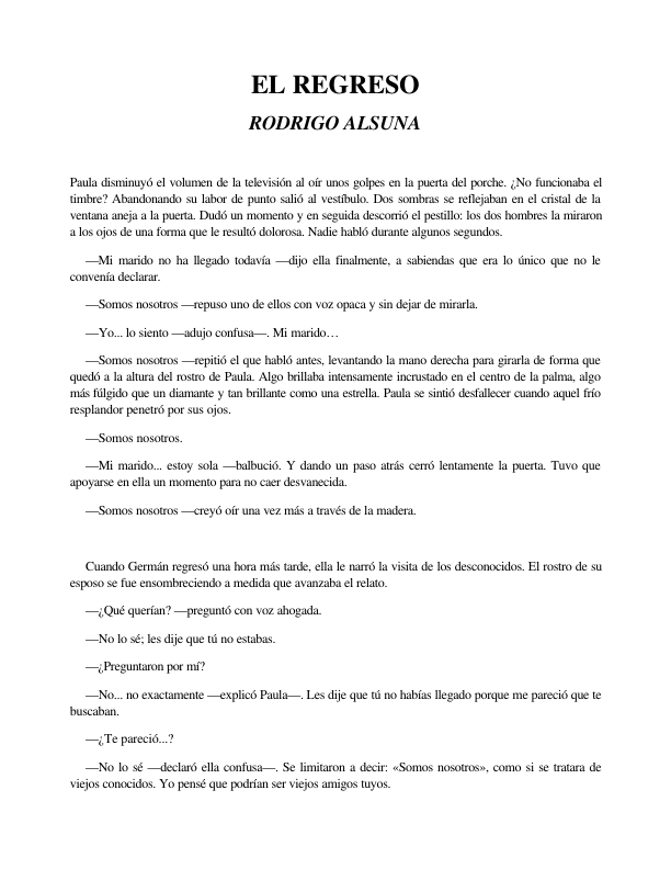 Portada de El Regreso